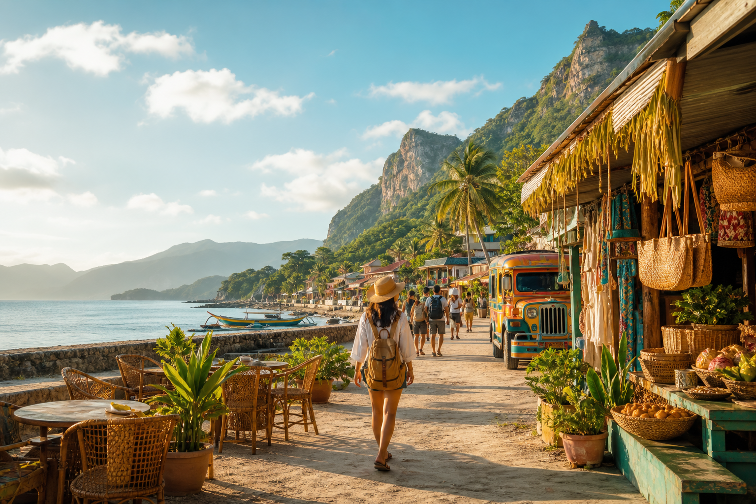 A local coastal street in the Philippines.